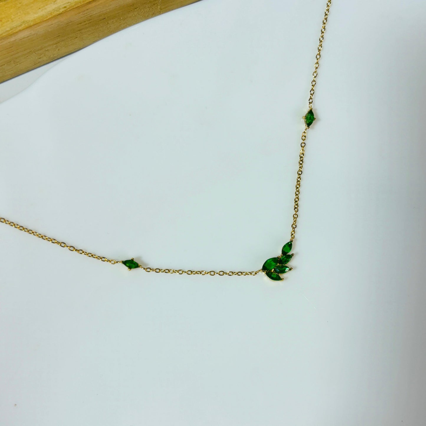 Emerald Leafy Necklace