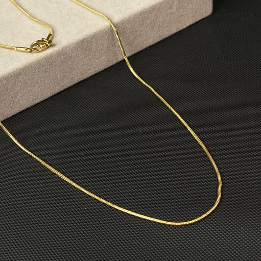 Sleek 18K Gold Plated Snake Men’s Chain 1.5mm