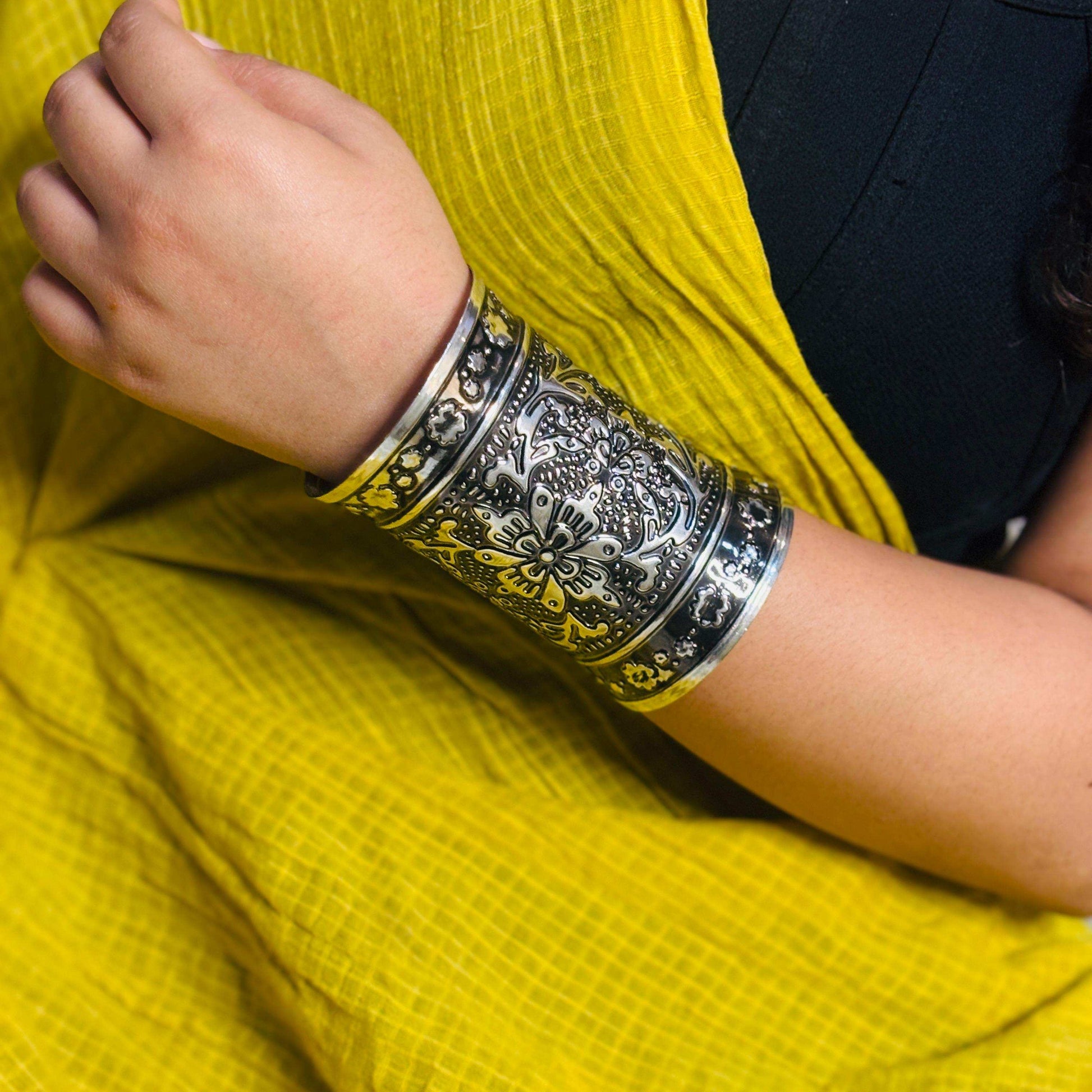 Kantha Boho Adjustable Cuff Bracelet