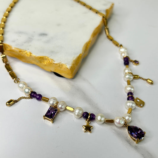 Lilac Ancient Goddess Necklace