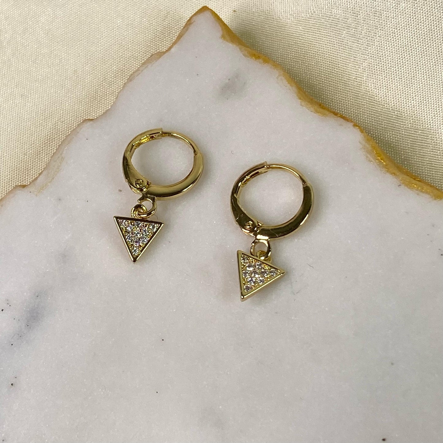 Studded Triangle Huggies