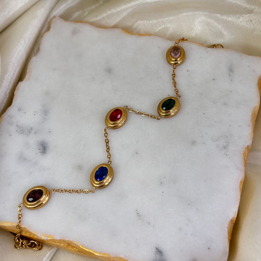 Opal Multicolour Chain Bracelet