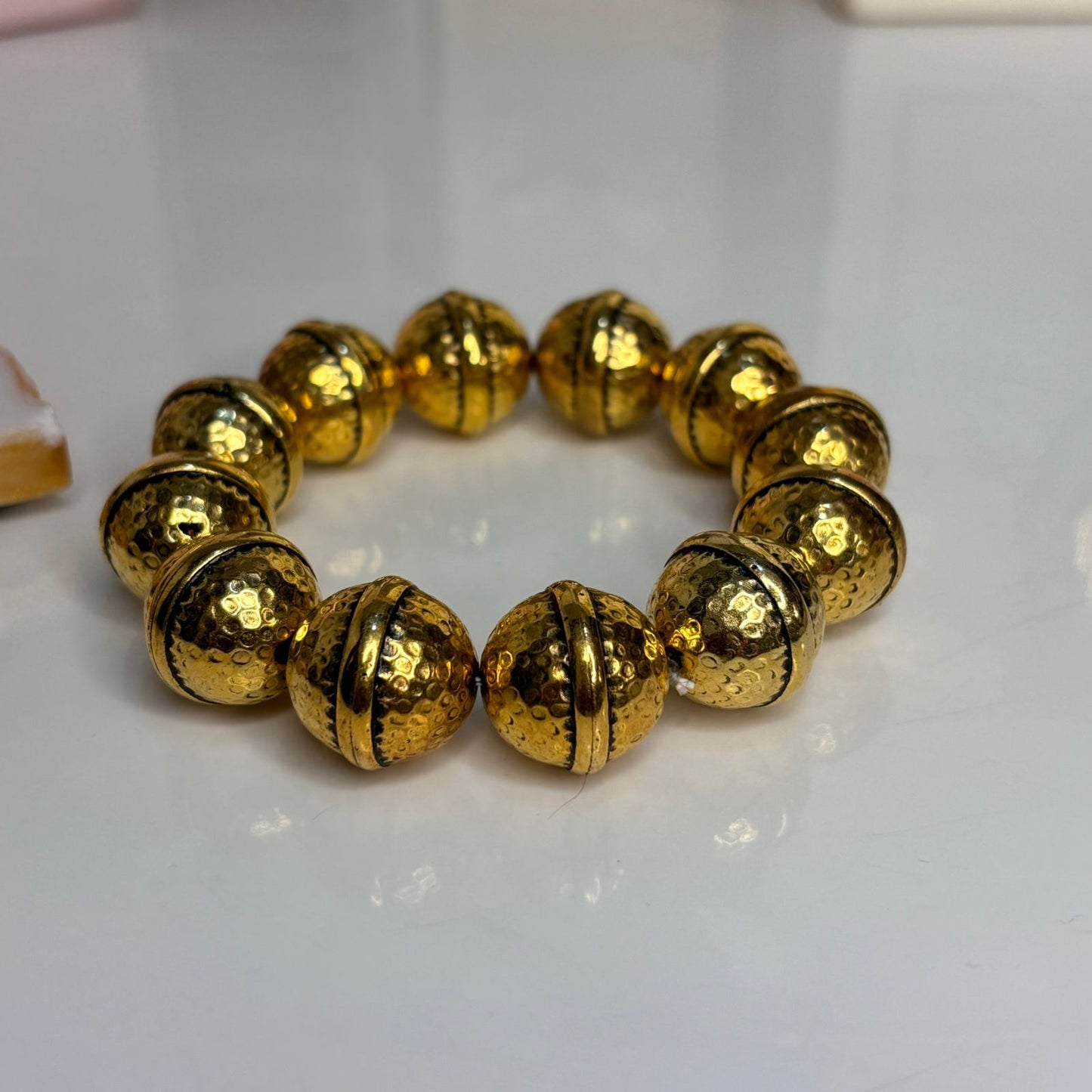 Gold Ball Chunky Stretchable Bracelet