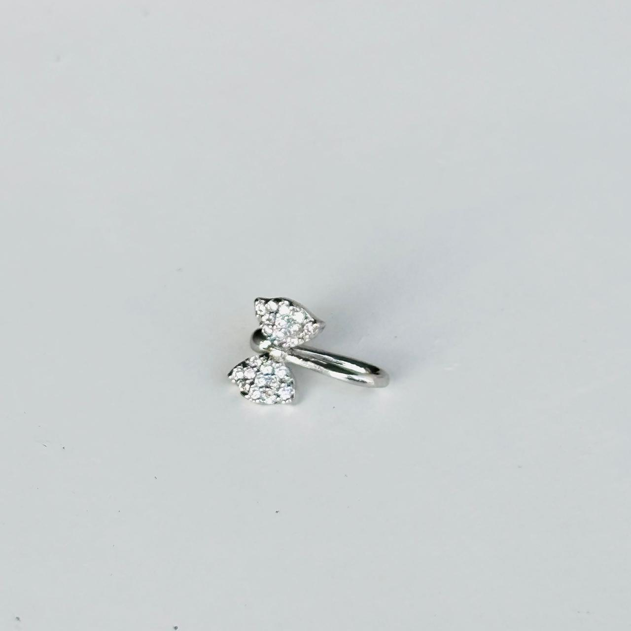 Little Bow Nose Pin ( Silver )