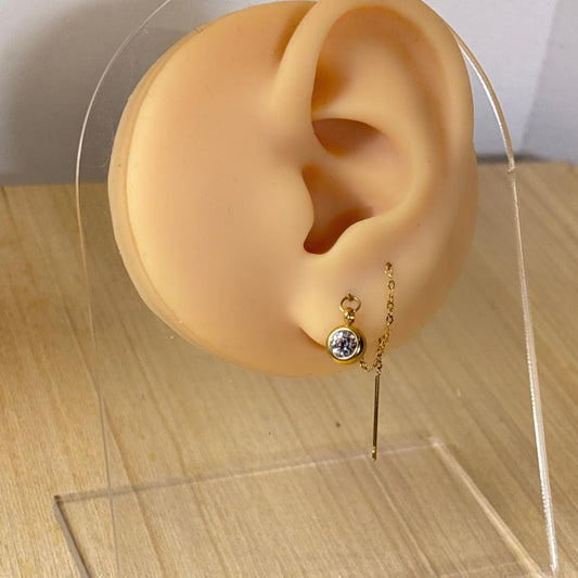 Solitaire Threader Earrings