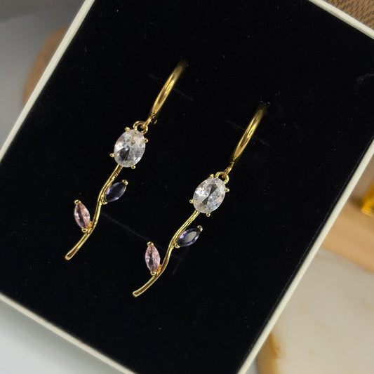 Tulip Cinderella Earrings (lavender-white)