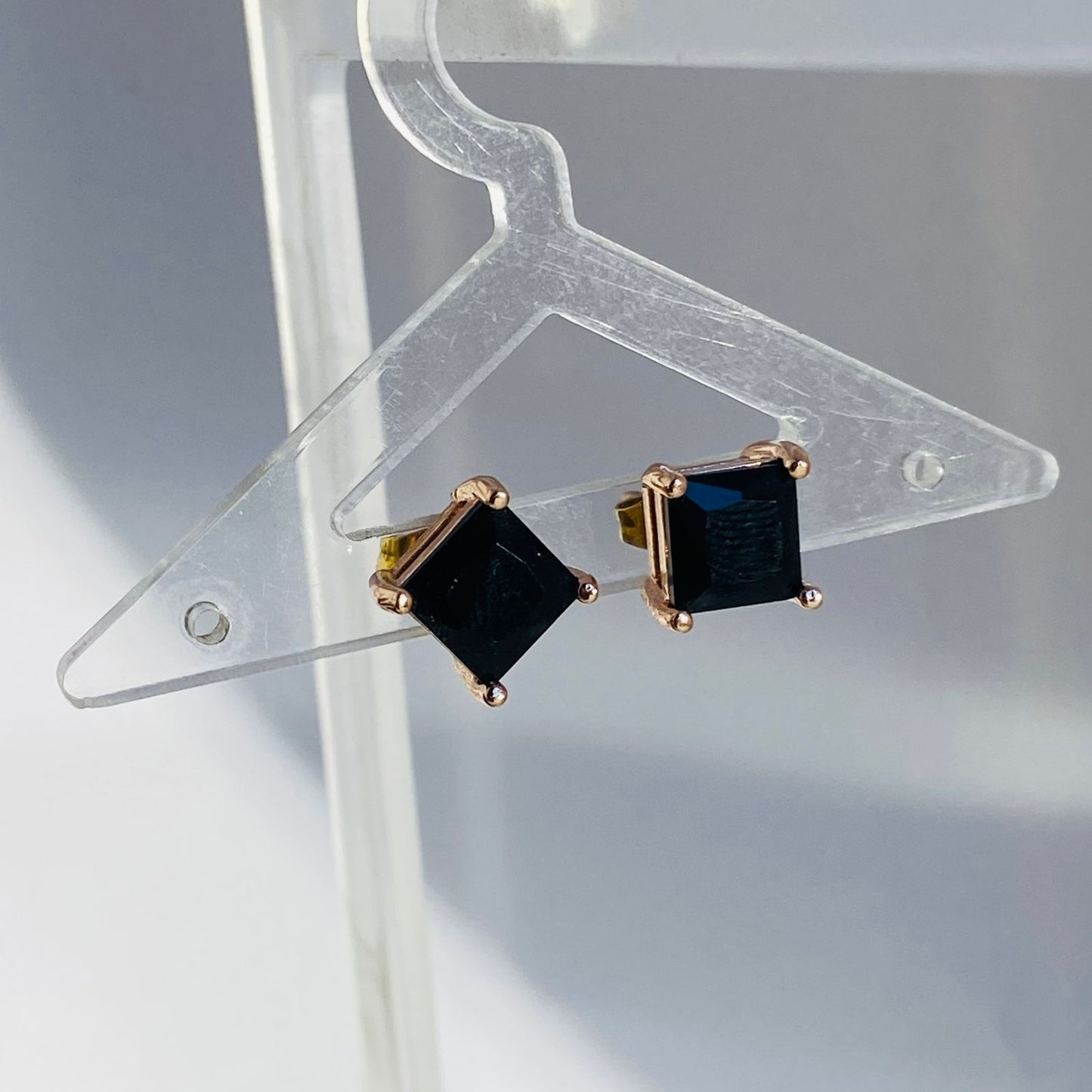 Black Rose Gold Solitaire Studs