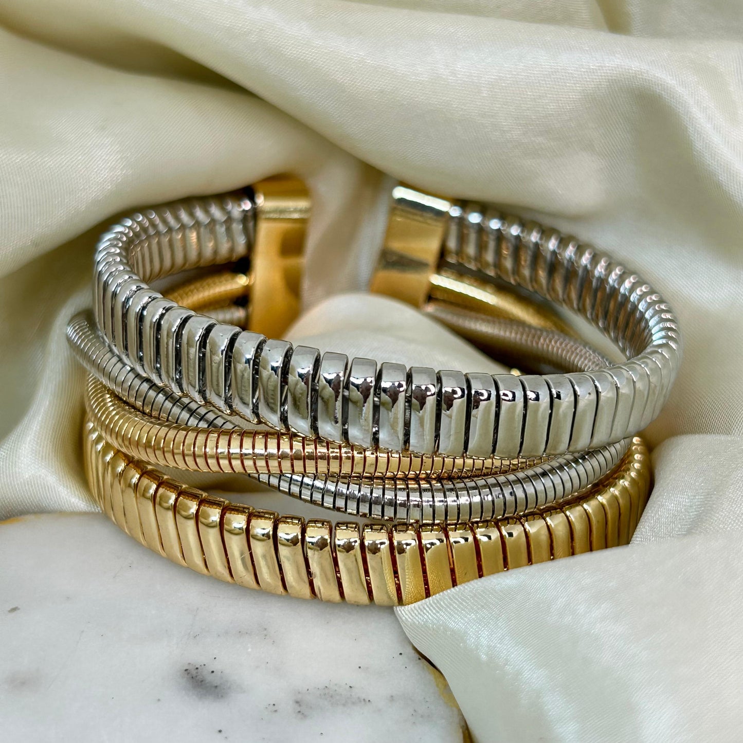 Dual Tone Imperial Band Bracelet