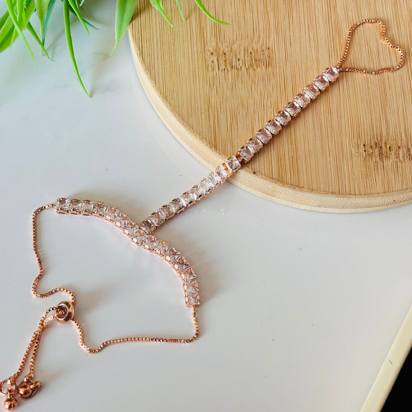 Clara Tennis Hand Chain ( Rose Gold)