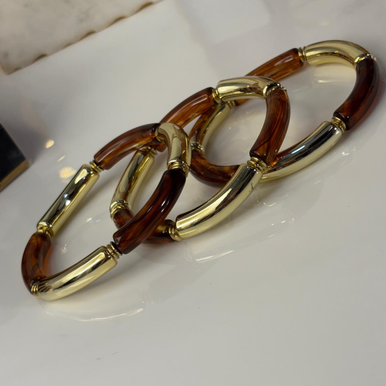 Brownie Bamboo Stretchable Bracelets (Stack of 3)