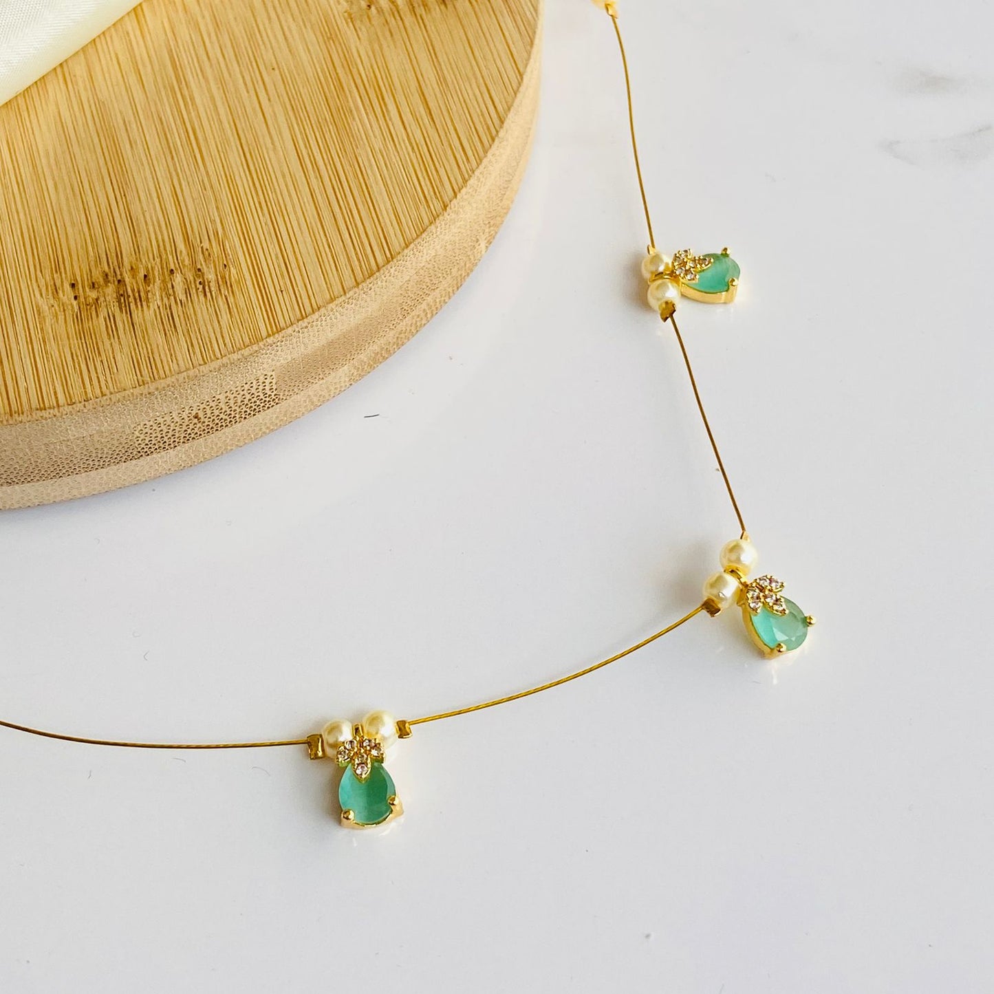 Turquoise Abha Invisible Chain Choker Necklace