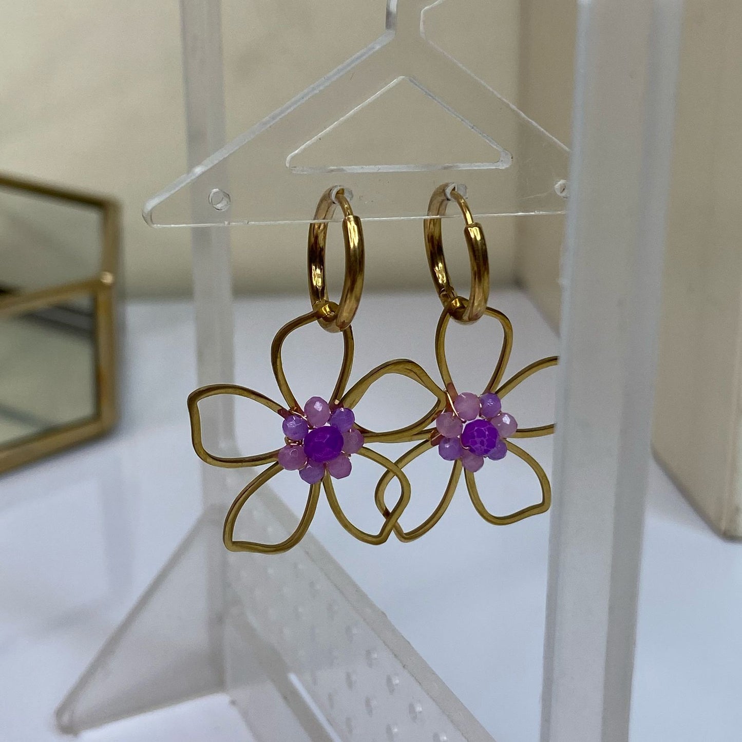 Daisy Earings-purple