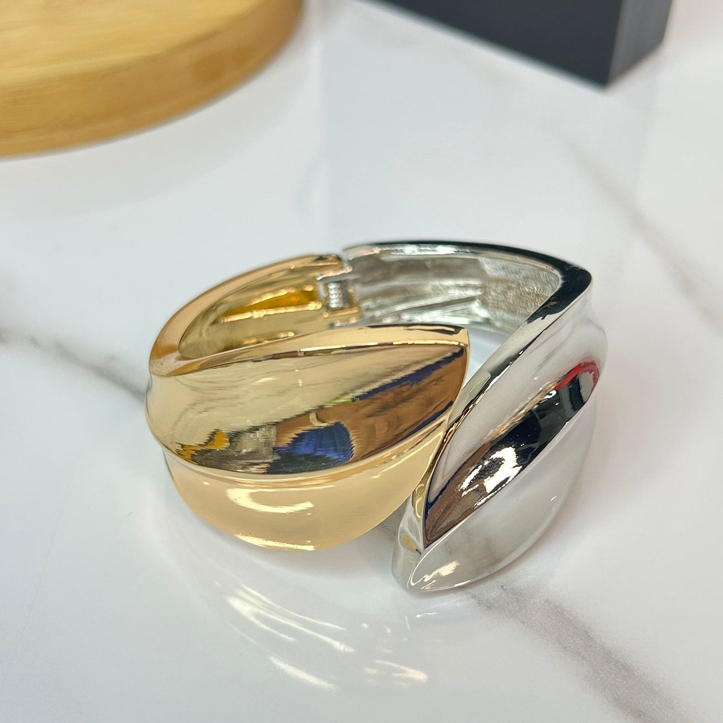 Dual Tone Lotus Luxe Bracelet
