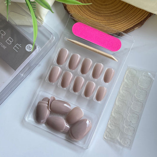 Ash Mauve Gel Stick on Nails ( 24 nails)