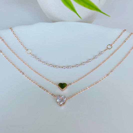 Heart Stone Layered Necklace