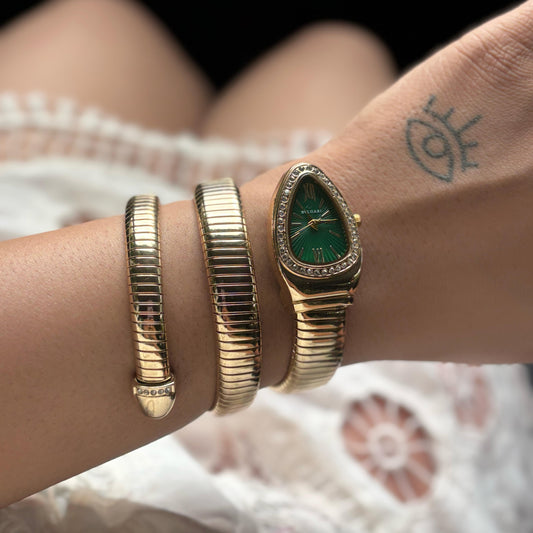 Bvlgari Serpant Watch (Green- Gold )