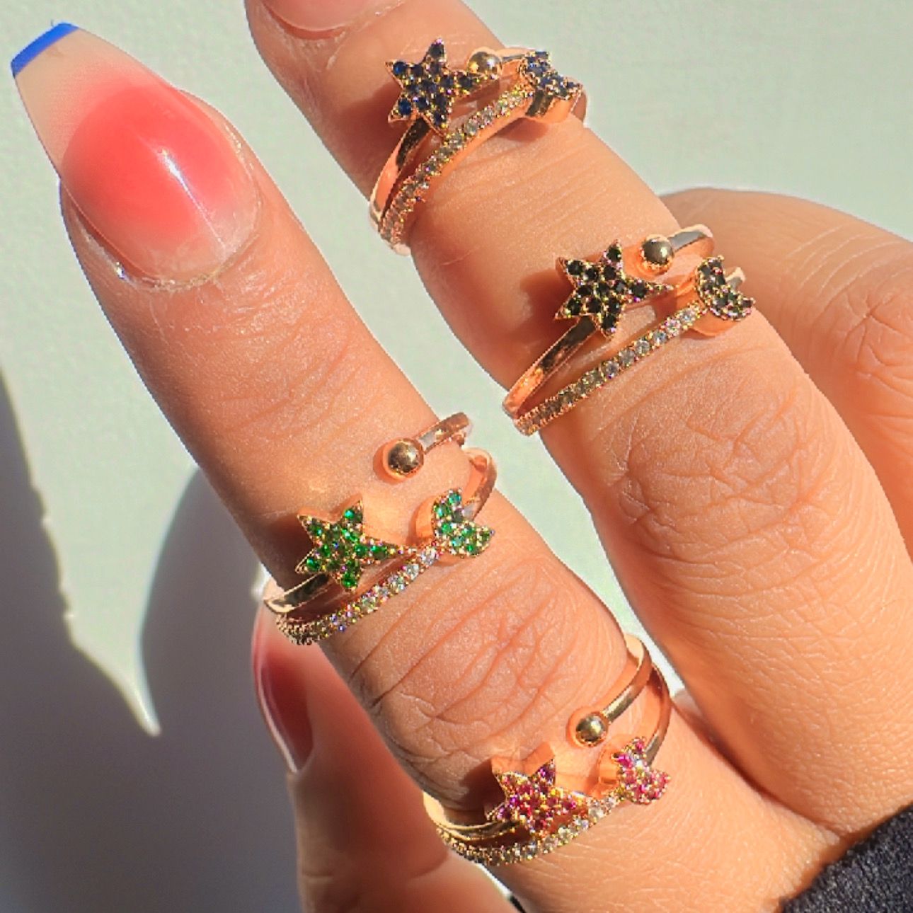 Multistone Moon Ring (Colors)