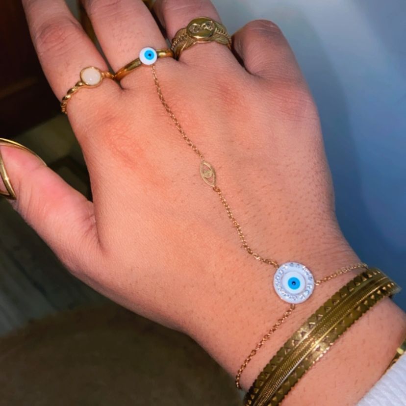 Evil Eye Dainty Hand Chain