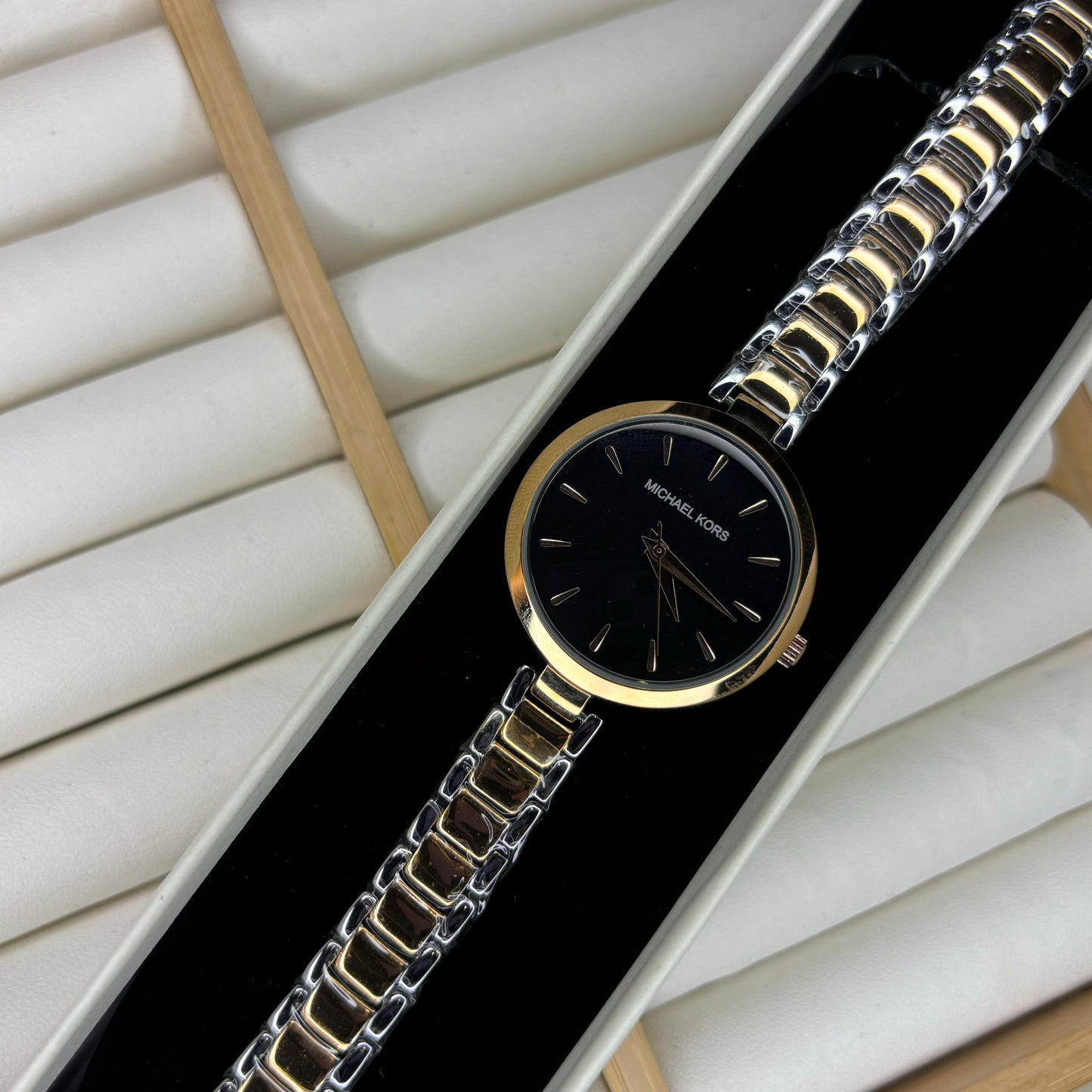 MK Sleek Statement Dual Tone Watch