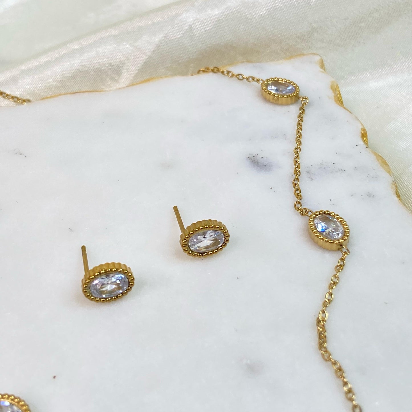 Opal Jewelry Set (Necklace+Earrings)