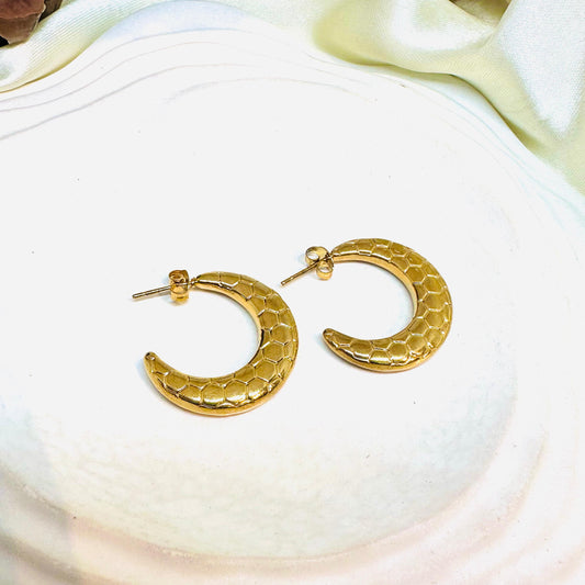 Snake Skin 18K Hoops