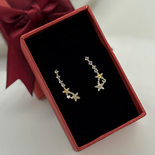 Starlit Climber Gold Earrings
