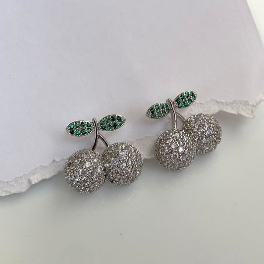 White Cherry Earrings