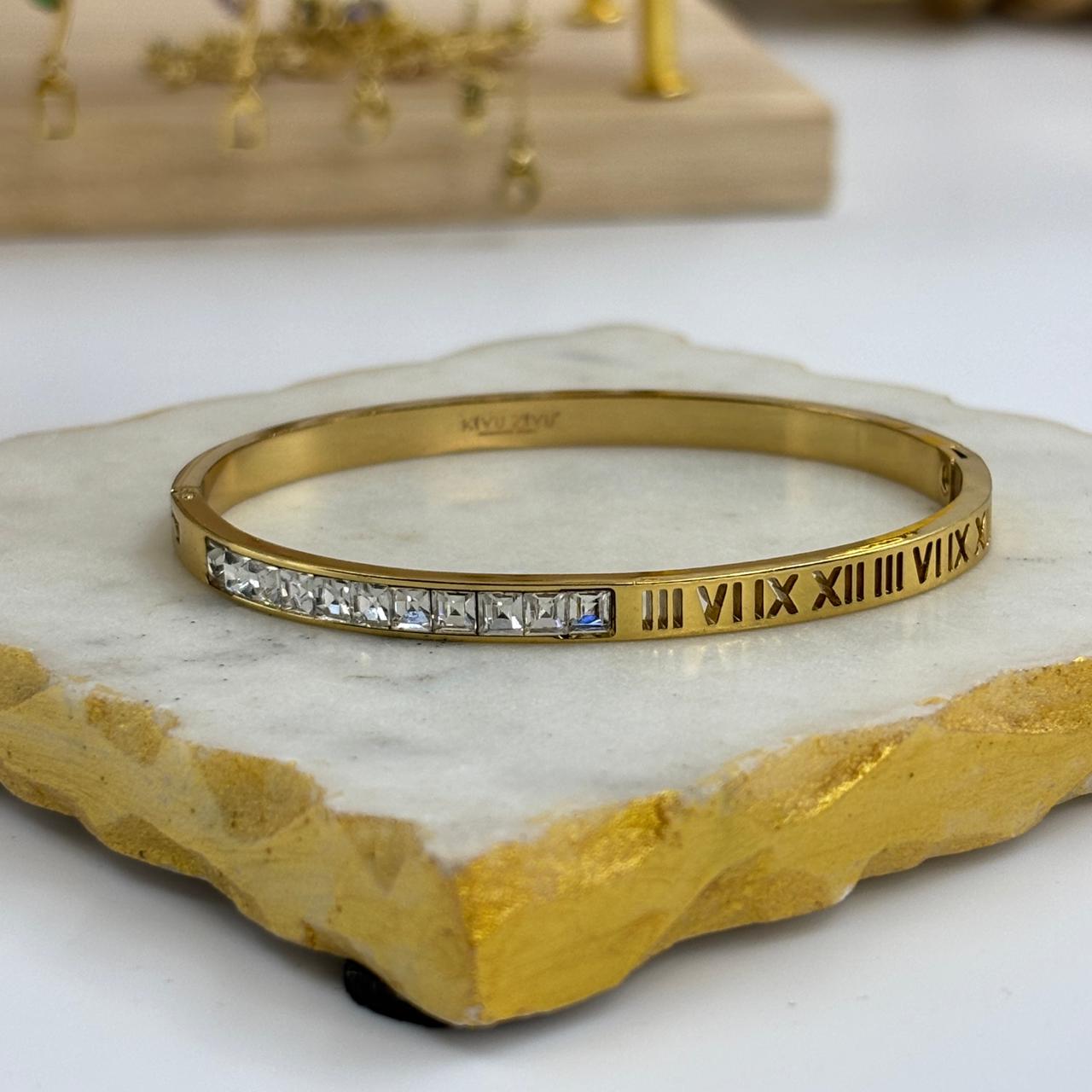 Roman Tennis Statement Bracelet