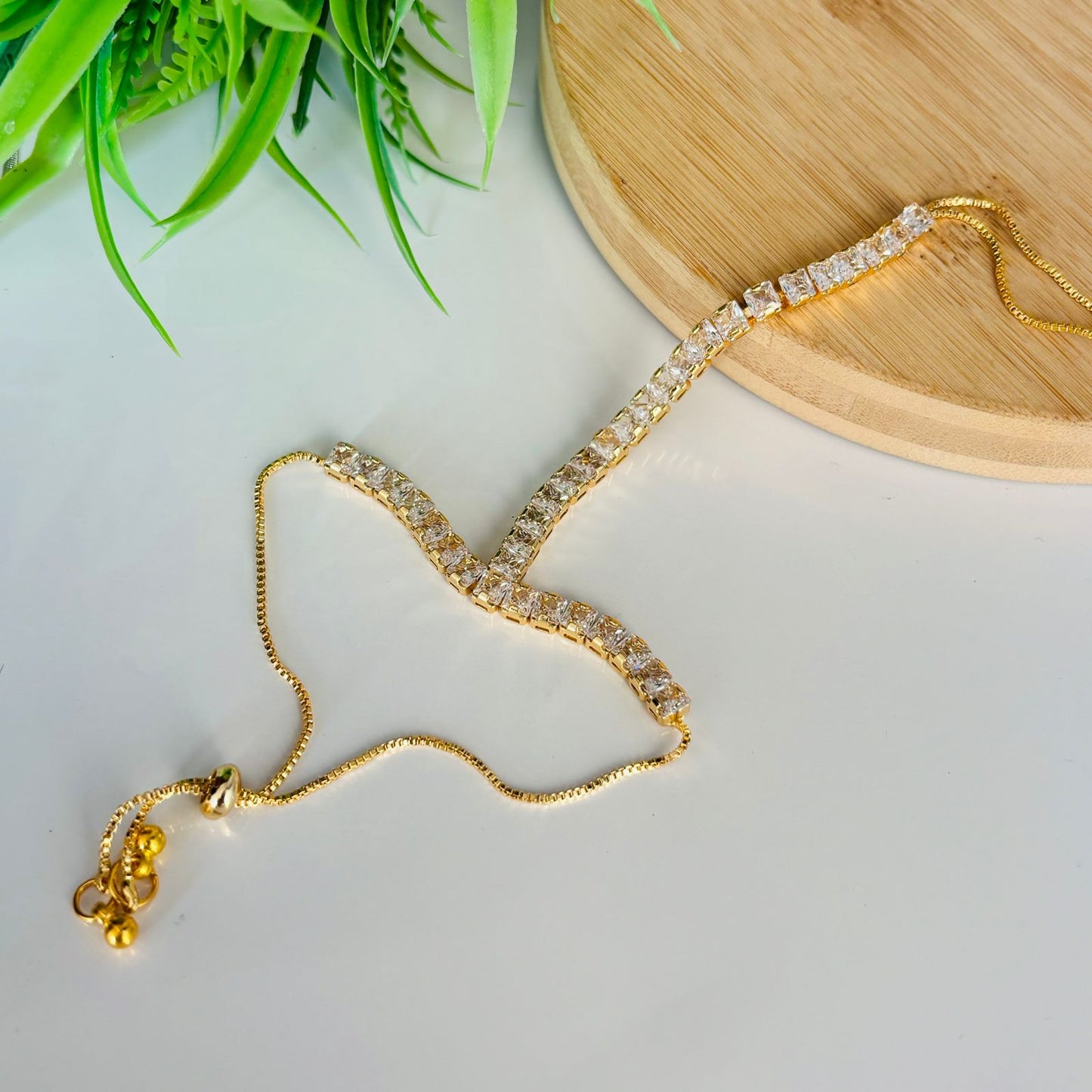 Clara Tennis Hand Chains (Gold)