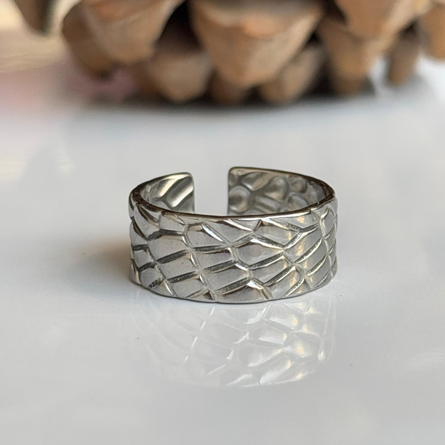Small Brick Silver Ring