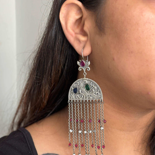 Heena Luxe German Silver Earrings