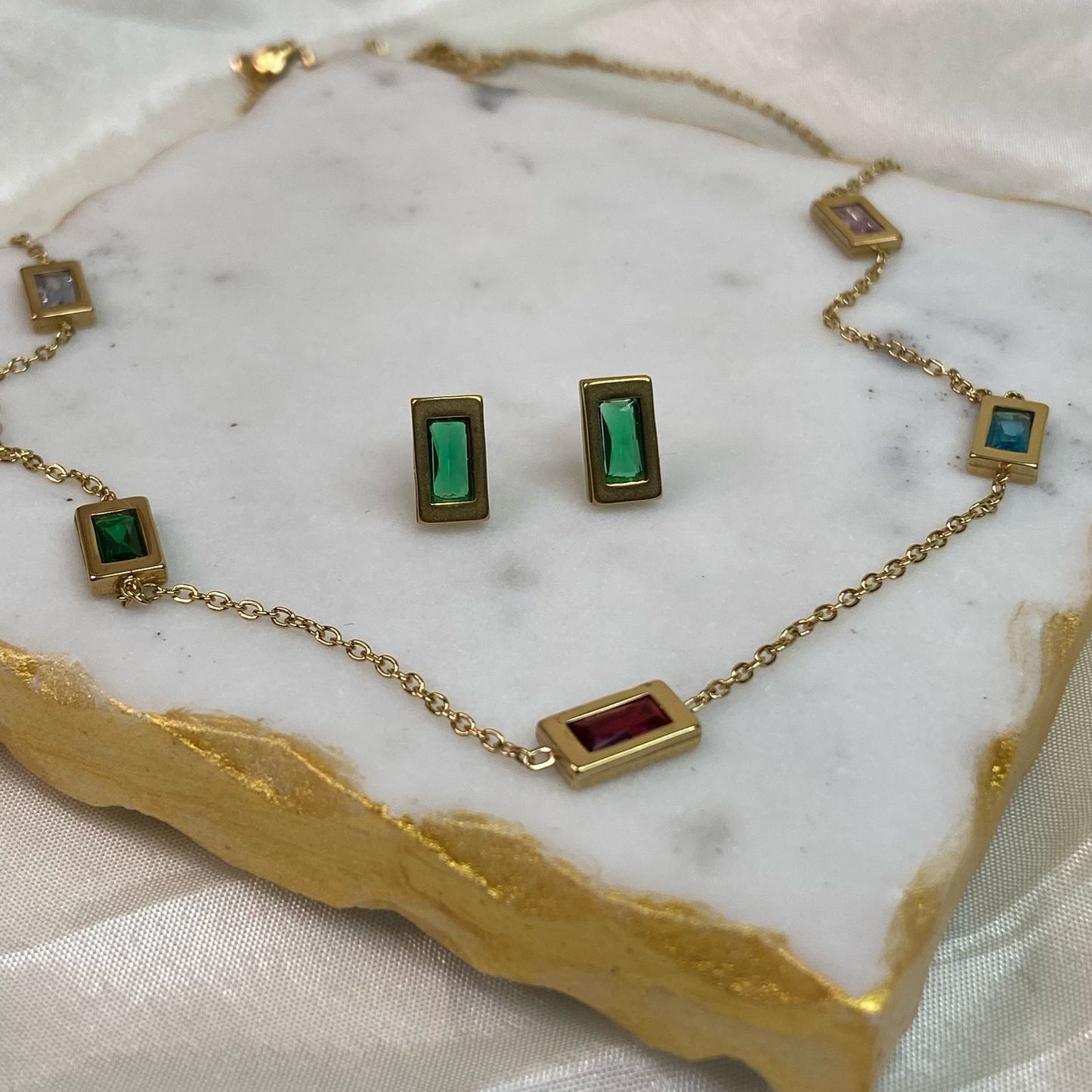 Savana Multicolour Jewelry Set (Necklace+Earrings)