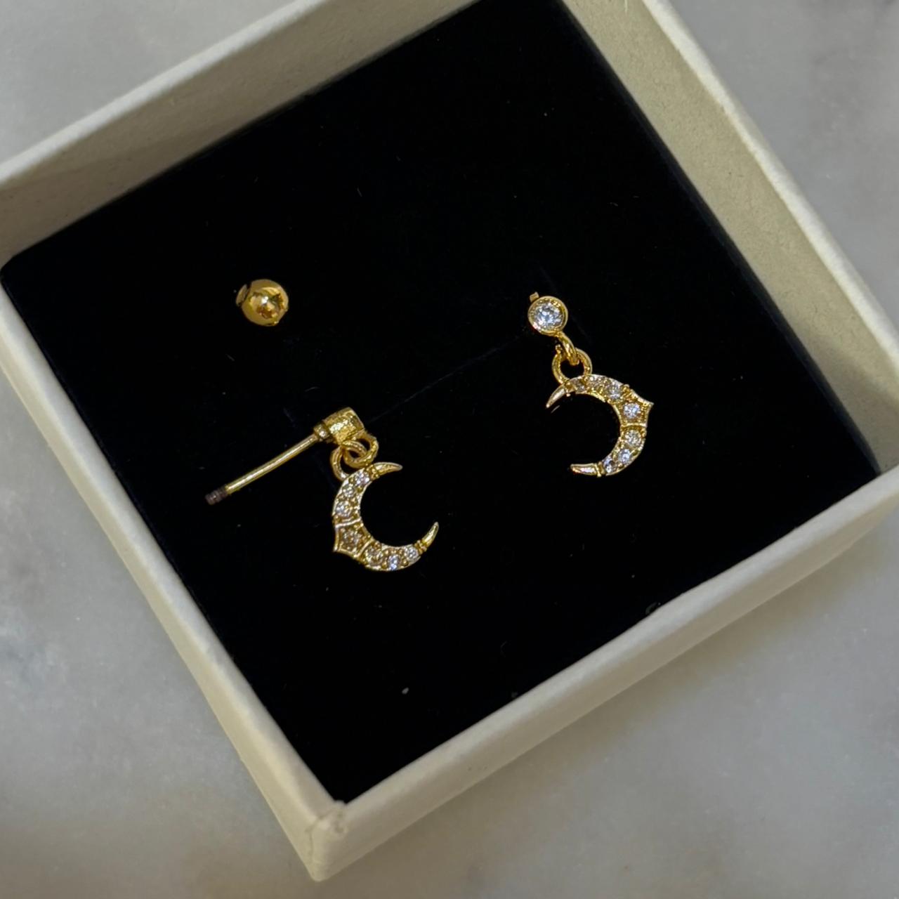 Moon Charm Flatback Earrings