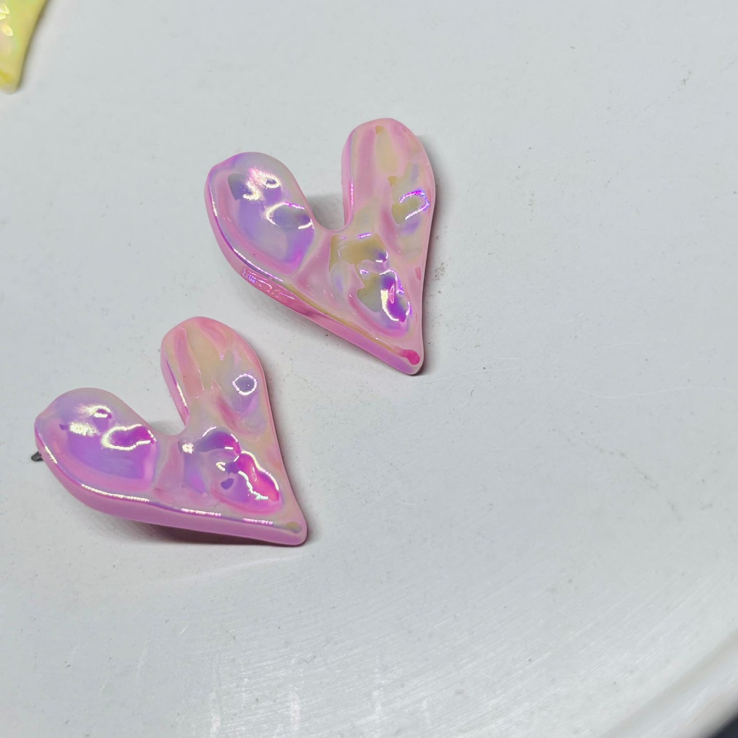 Holographic Colored Heart Earrings