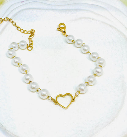 Heart Pearl Bracelet