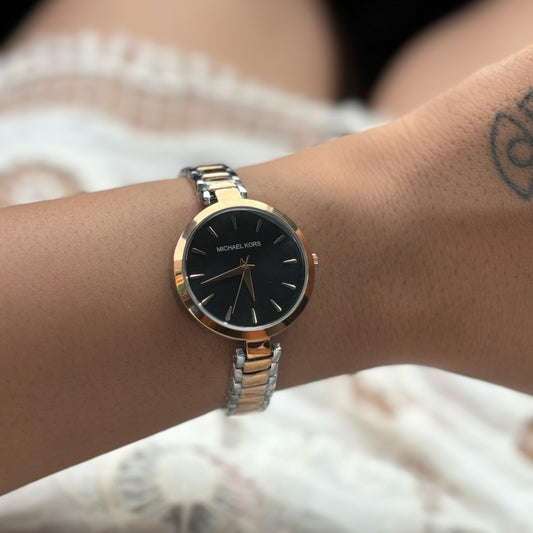 MK Sleek Statement Dual Tone Watch