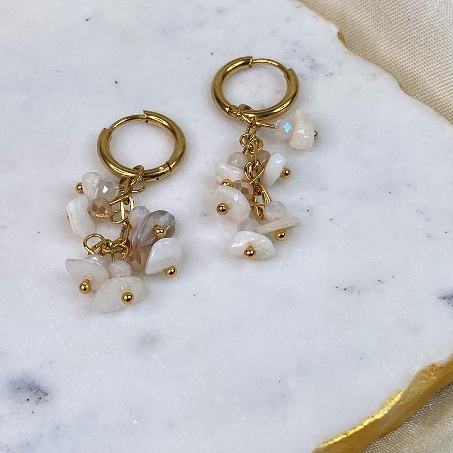 Resin Marbles Beach Earrings
