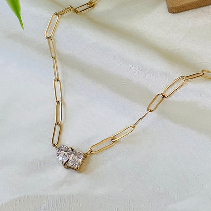 Glam Link Solitaire Necklace