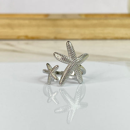 Starfish 18K Silver Ring