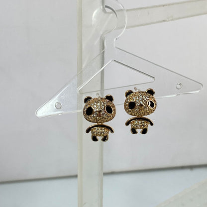 Panda Moving Bling Earrings