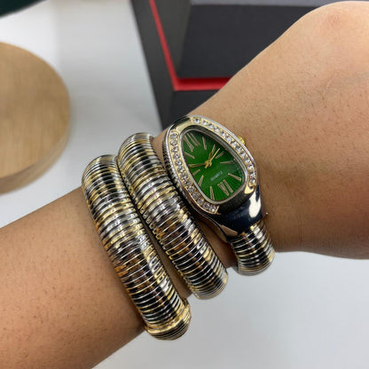 Spiral Watch ( Dual Tone Green Dial)