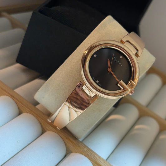 GCCI Rose Gold Black Watch