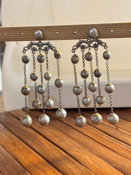 Ball Tassle German Silver Earring