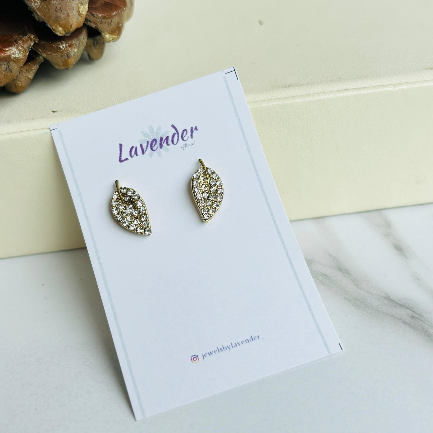 Studded Leaf Earrings