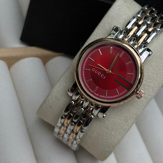 Gucci Dual Tone Red Luxe Watch
