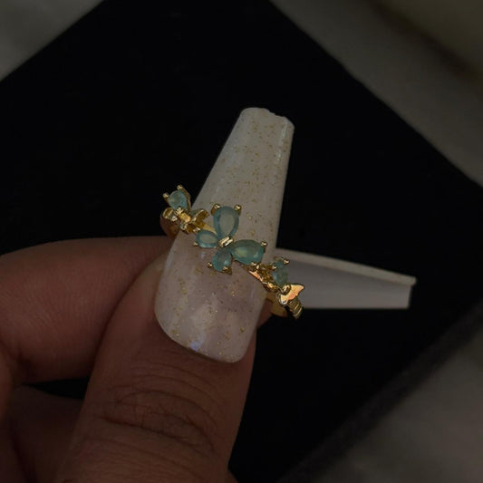 Frosty Butterfly Ring  (Mint)