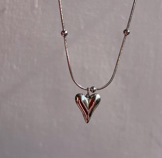 Viral Heart Silver Necklace