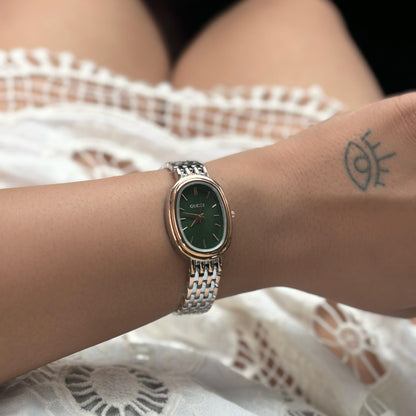 Gucci Oval Dial Green Watch