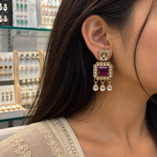 Naira Pakistani purple Earrings