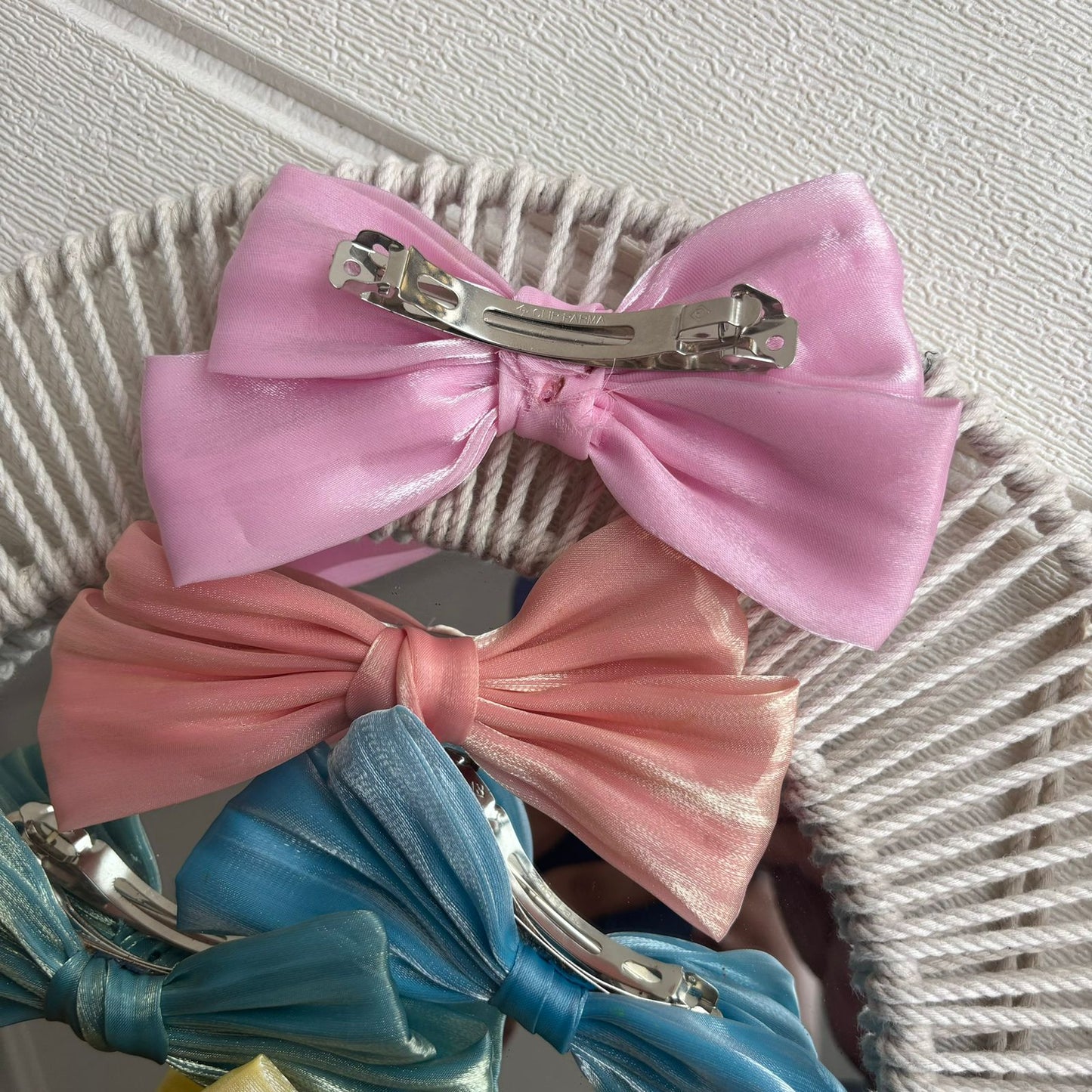 Glossy Organza Bow Buckles